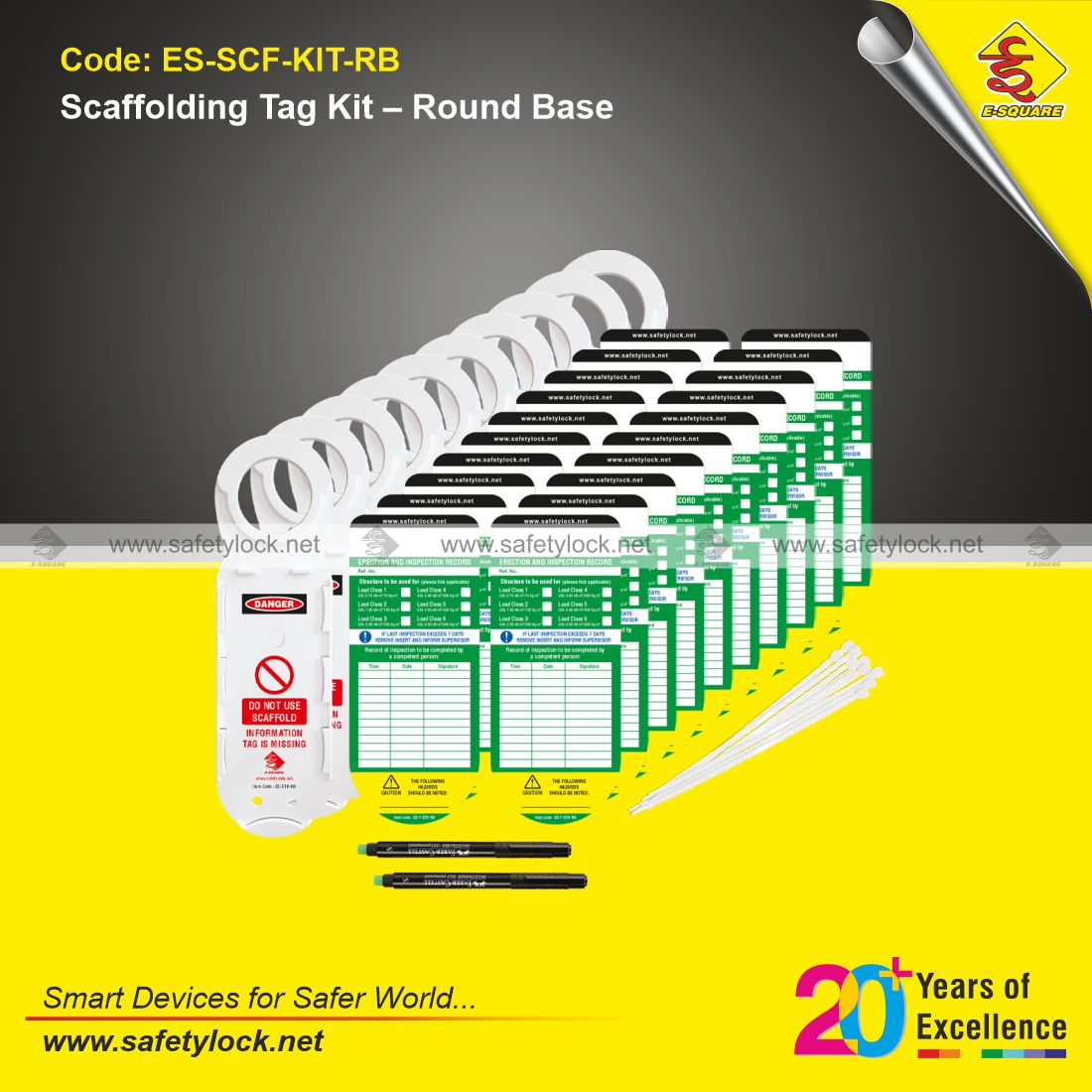 round base scaffolding tags kit