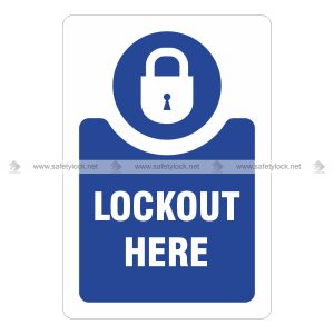 safety marking label lockout here