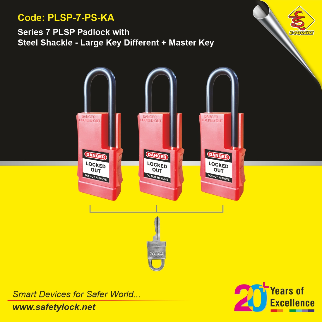 safety padlock with PVC sleeve shackle