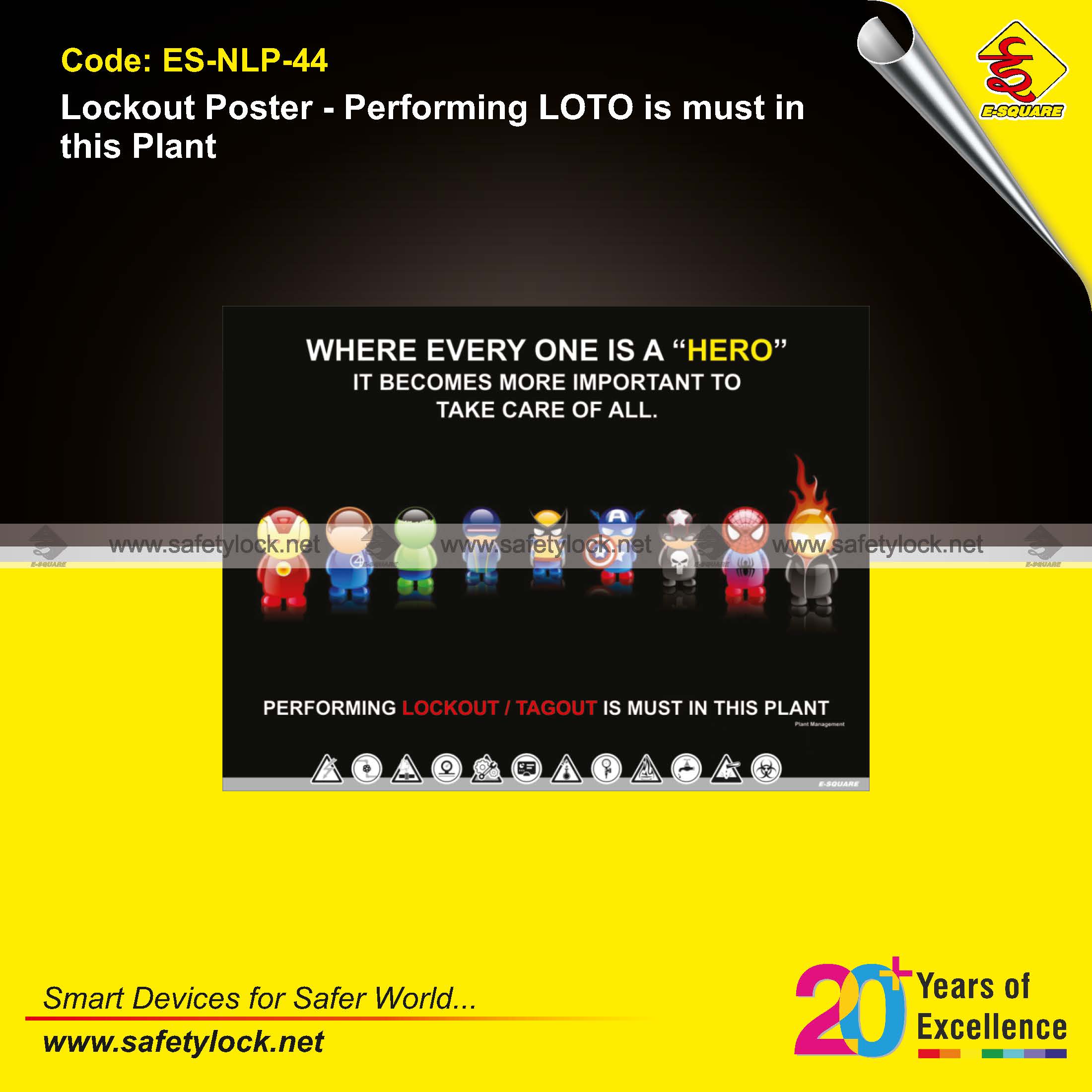 safety poster - lockout tagout is must in this plant