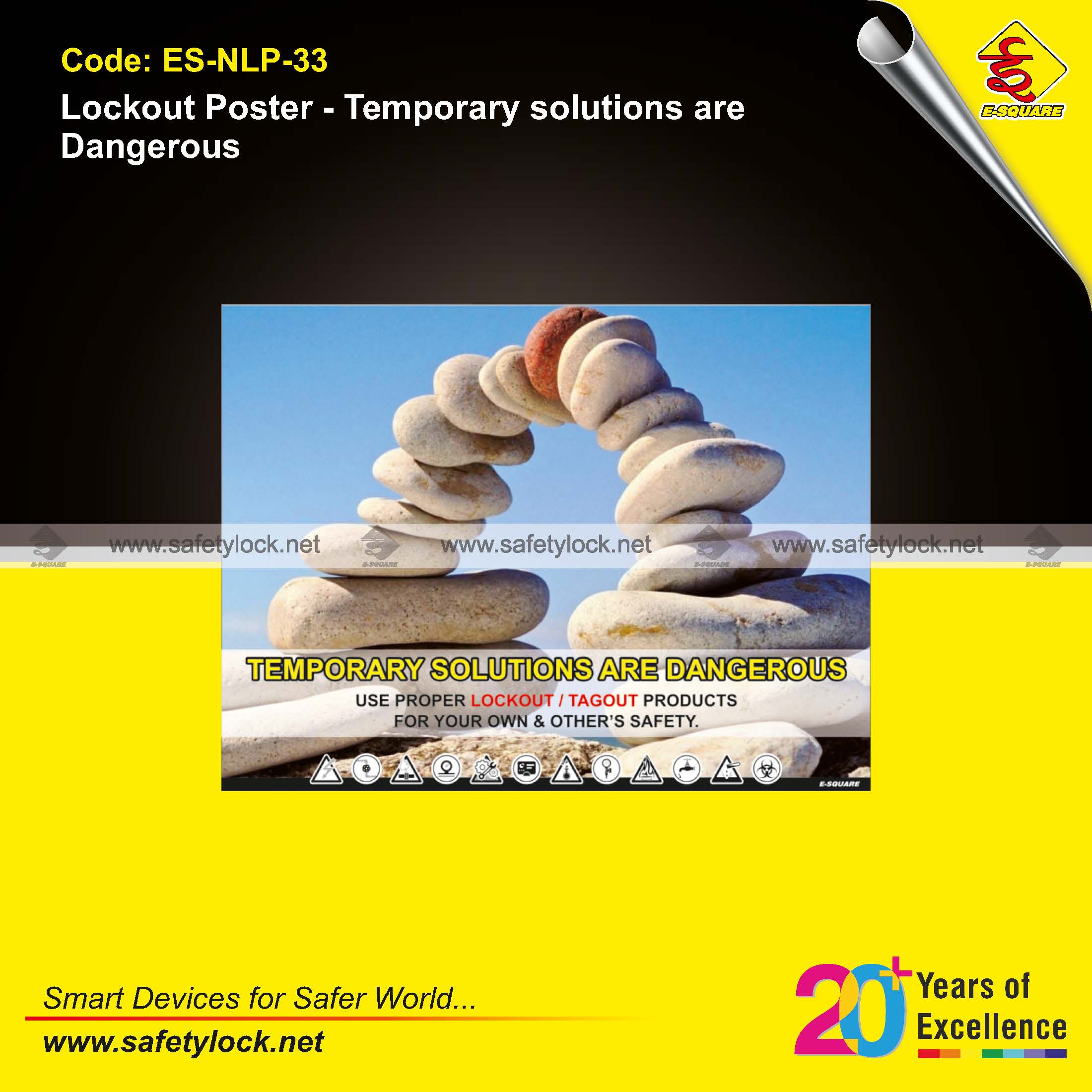 safety poster - use proper lockout tagout products