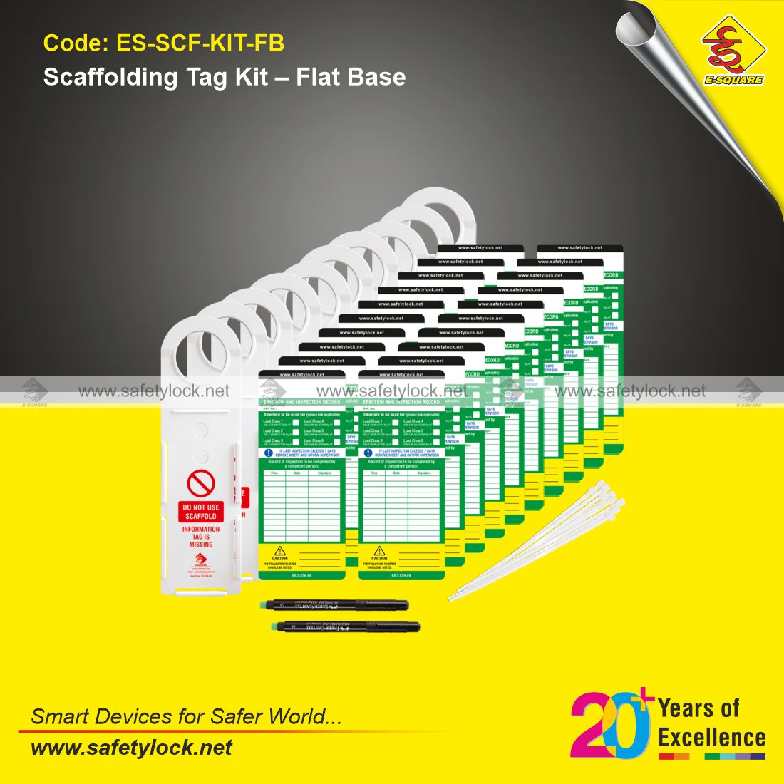 scaffolding tags kit flat base