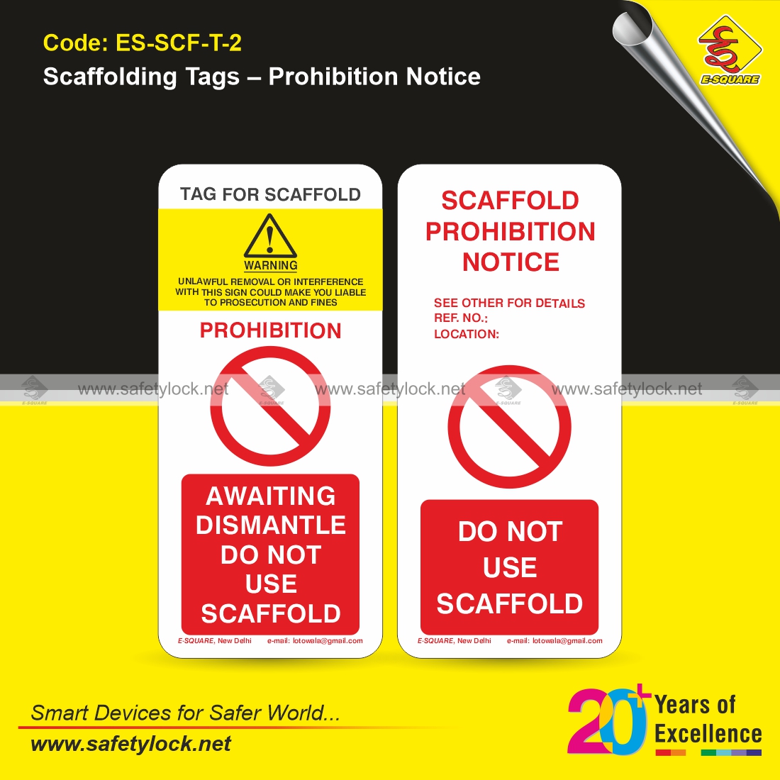 scaffolding tags manufacturer E-Square