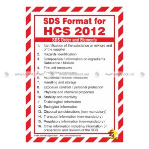 SDS format for HCS 2012 - safety poster