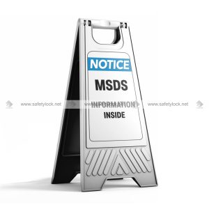 SDS information inside portable floor stand