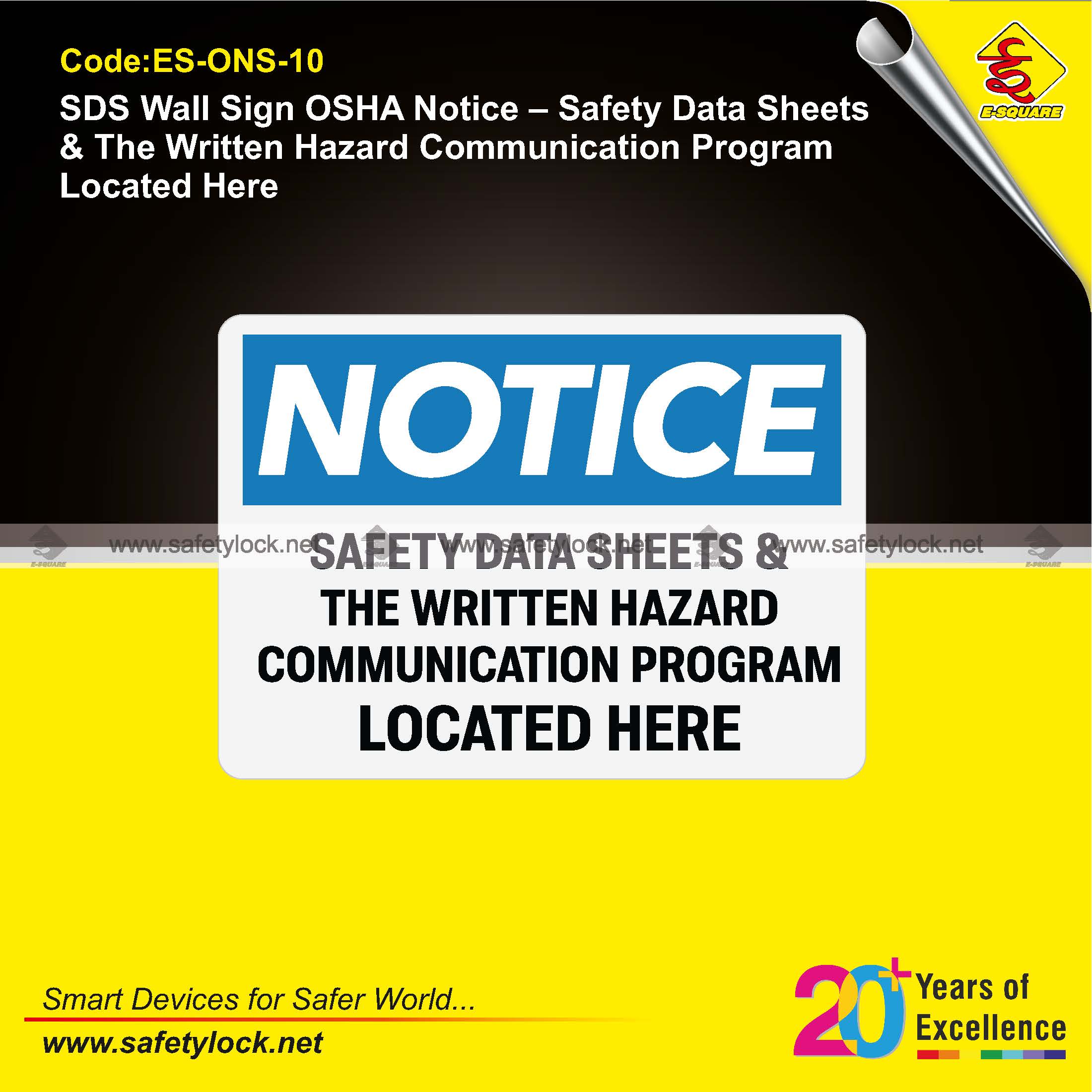 SDS wall sign OSHA notice supplier
