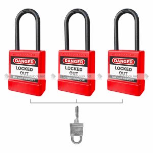series 6 lockout padlock de-electric nylon shackle