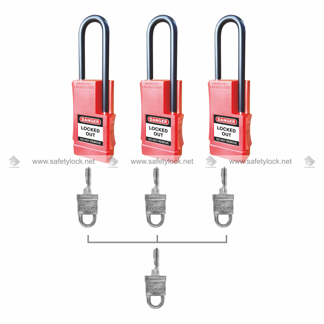 series 7 lockout locks with long shackle