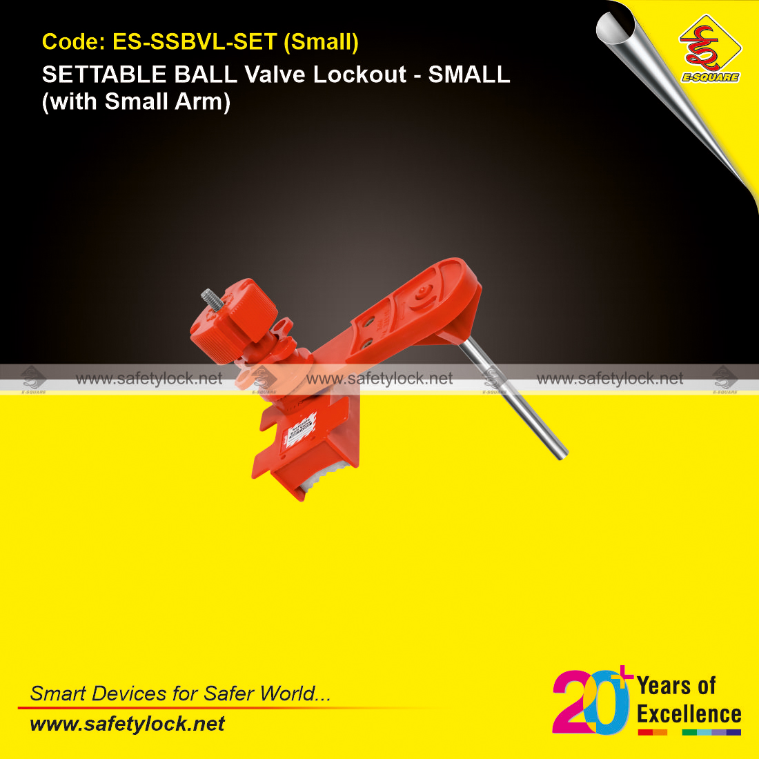 small size settable ball valve lockout with small arm