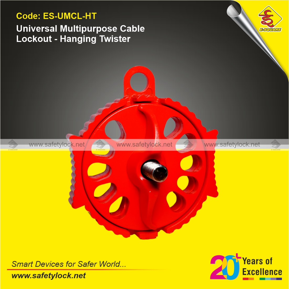 universal multi purpose cable lockout device with hanging twister