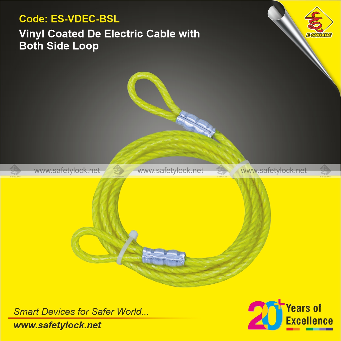vinyl coated de electric cable with both side loop