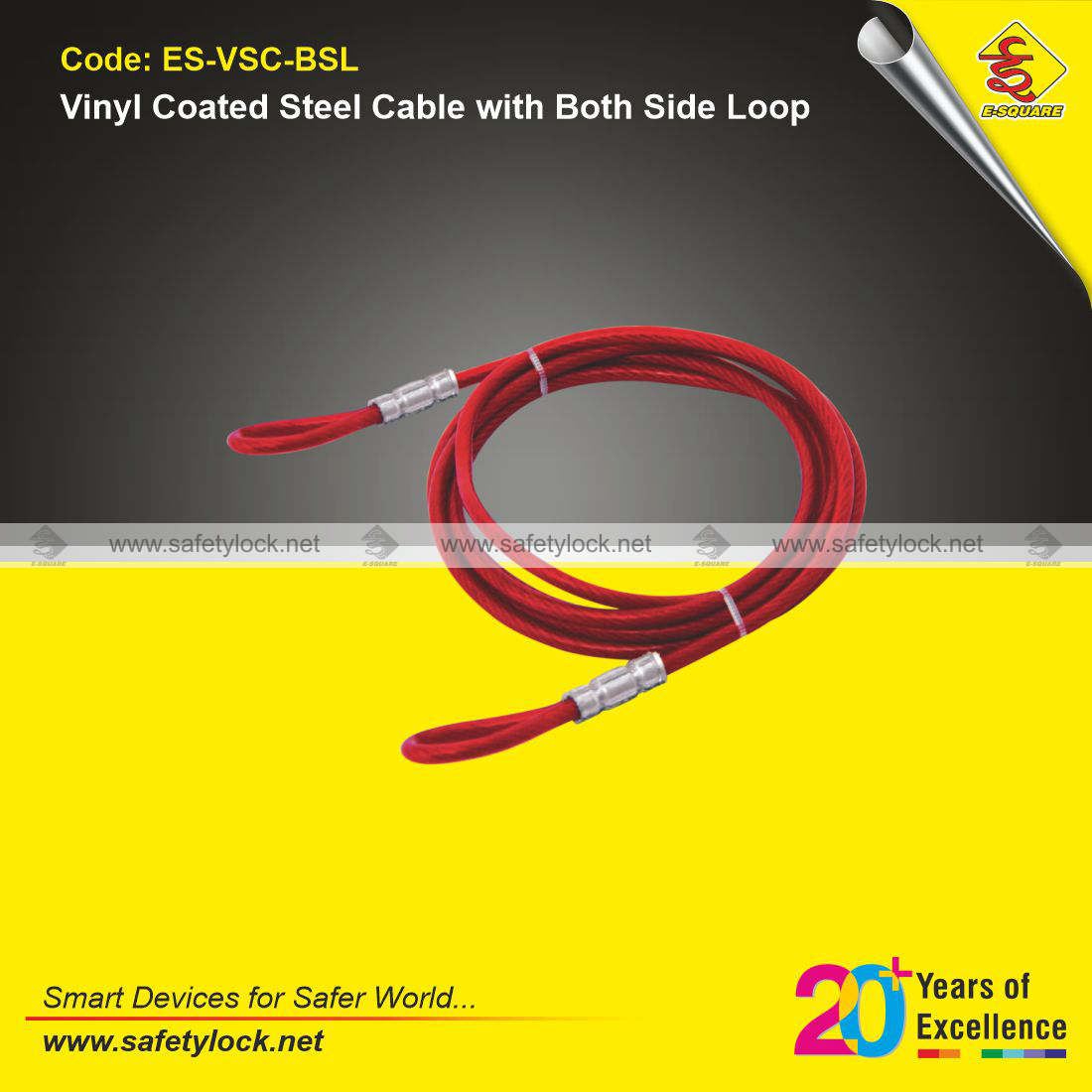 vinyl coated steel cable with both side loop