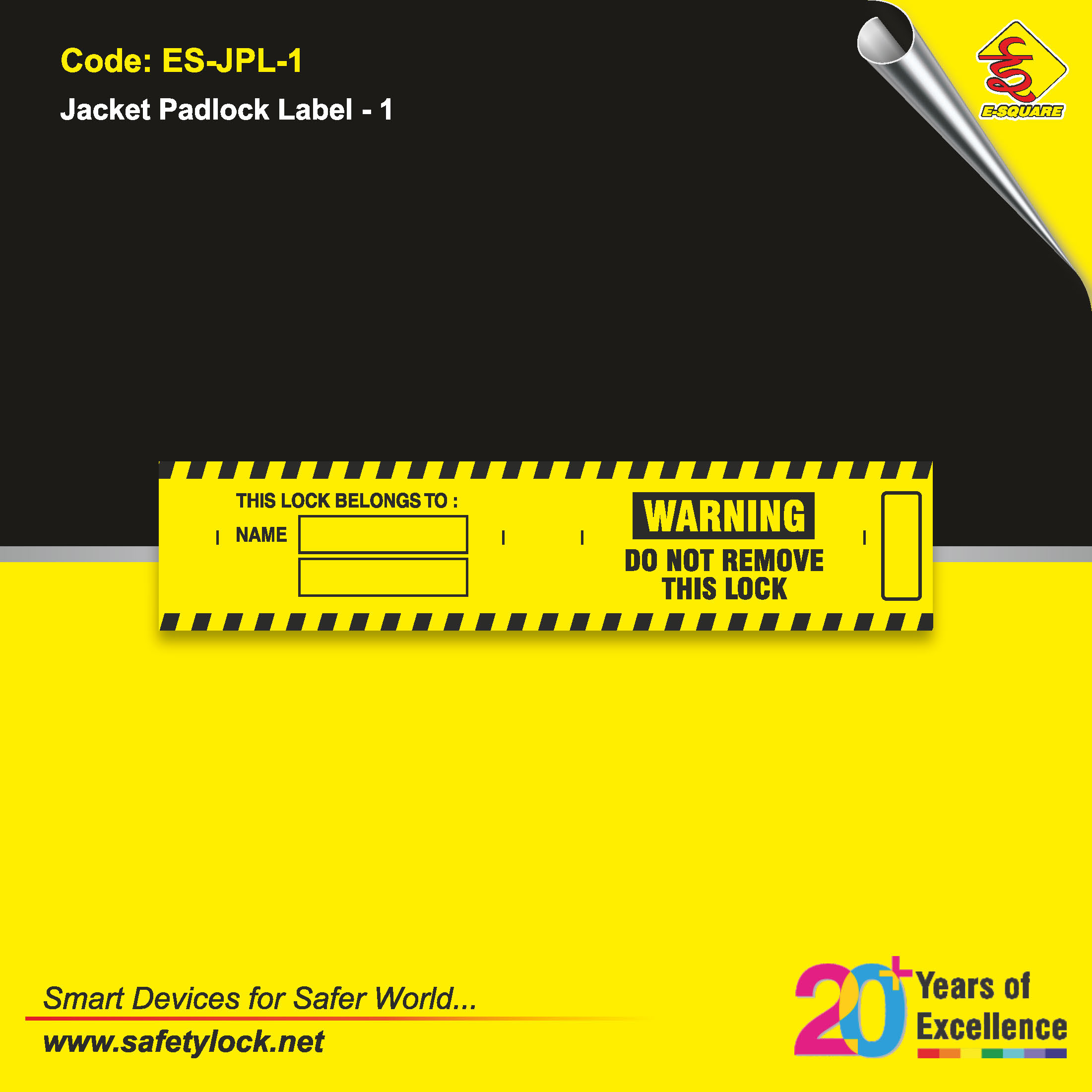 warning label for jacket padlock