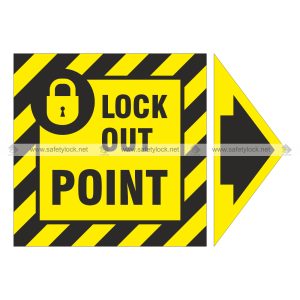 yellow and black safety lockout arrow markers