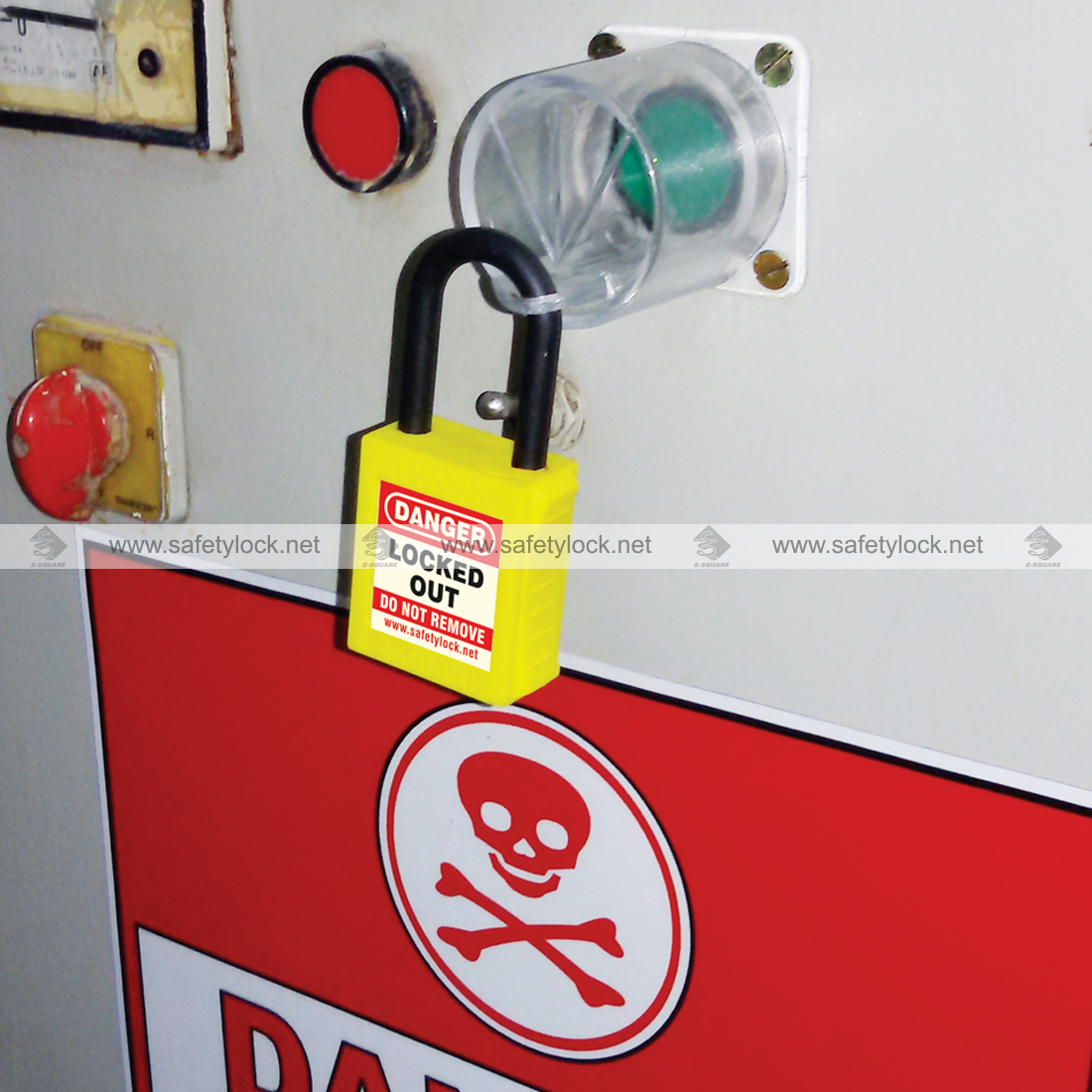 yellow color de-electric lockout padlock