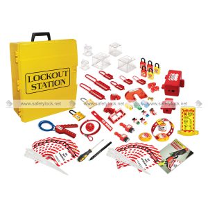 yellow portable lockout station kit