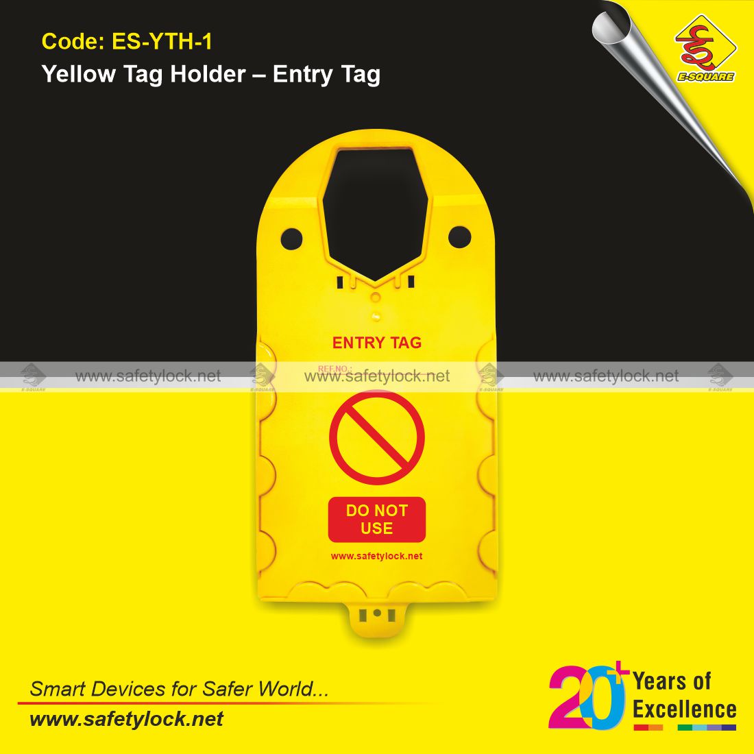 yellow tag holder for entry tag