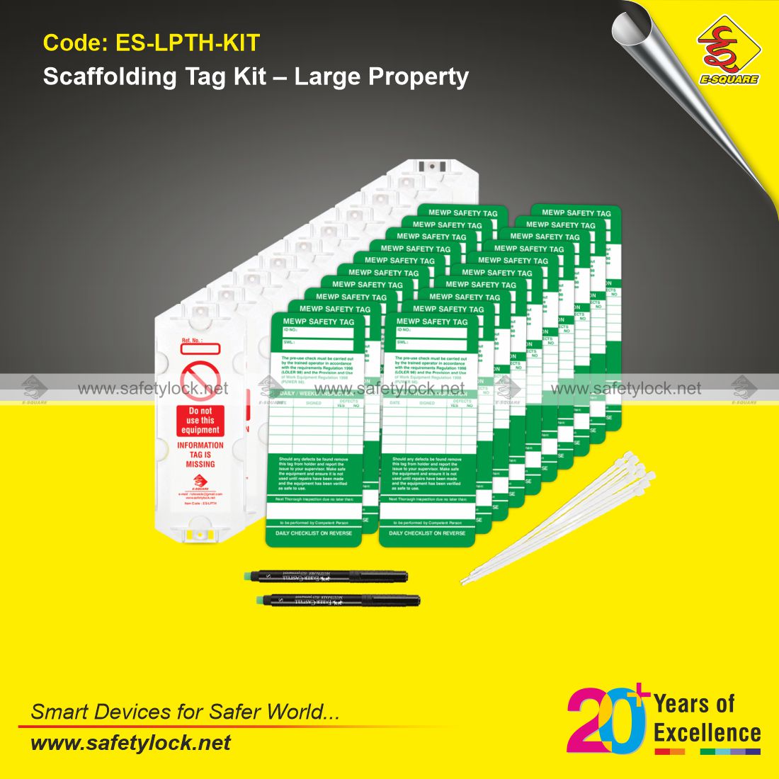 E-Square large property scaffolding tags kit