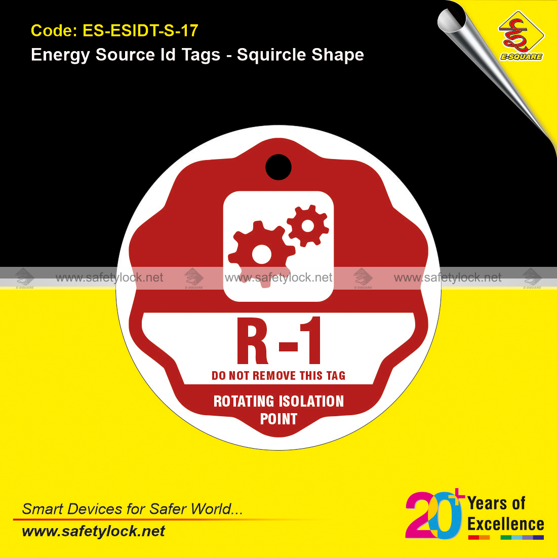 E-Square round shaped energy source id tags