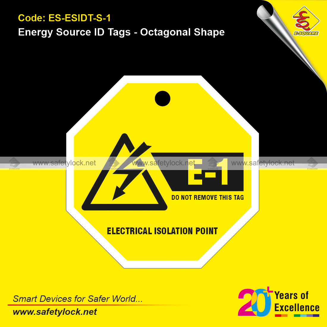 octagonal shape electrical energy source id tags