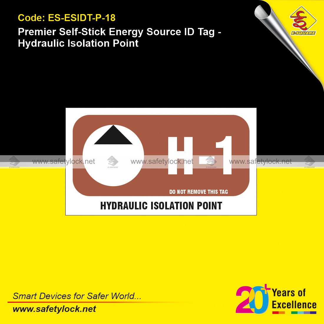 self-stick energy source id tags for hydraulic isolation point