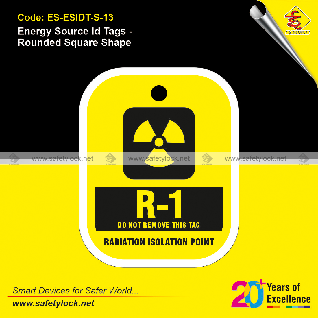 Squircle energy source identification tags