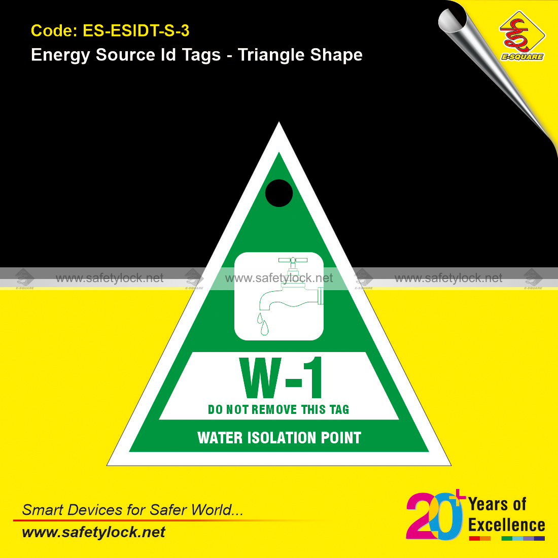triangle shape water energy source id tags