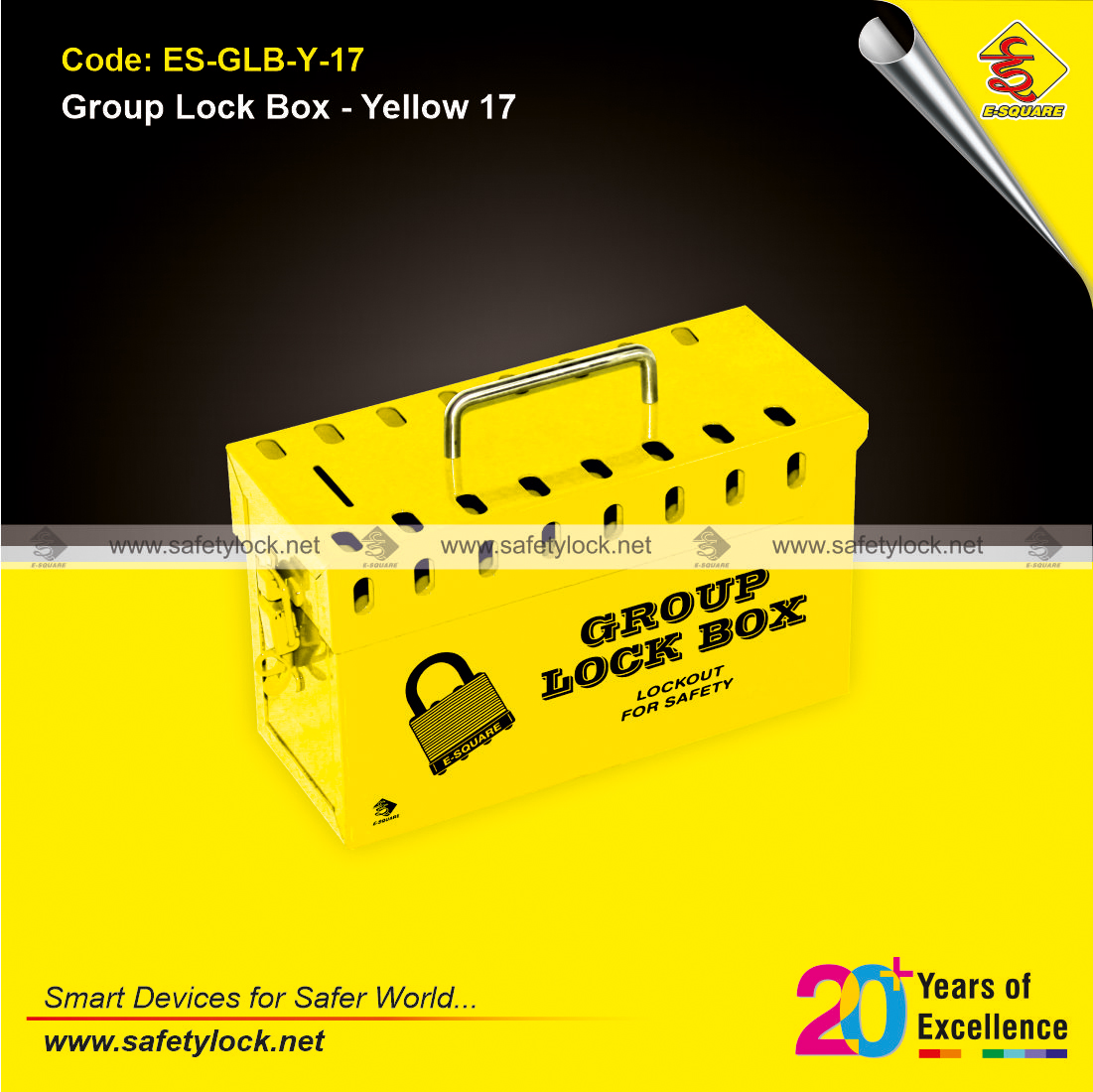 yellow color group lock box with 17 holes