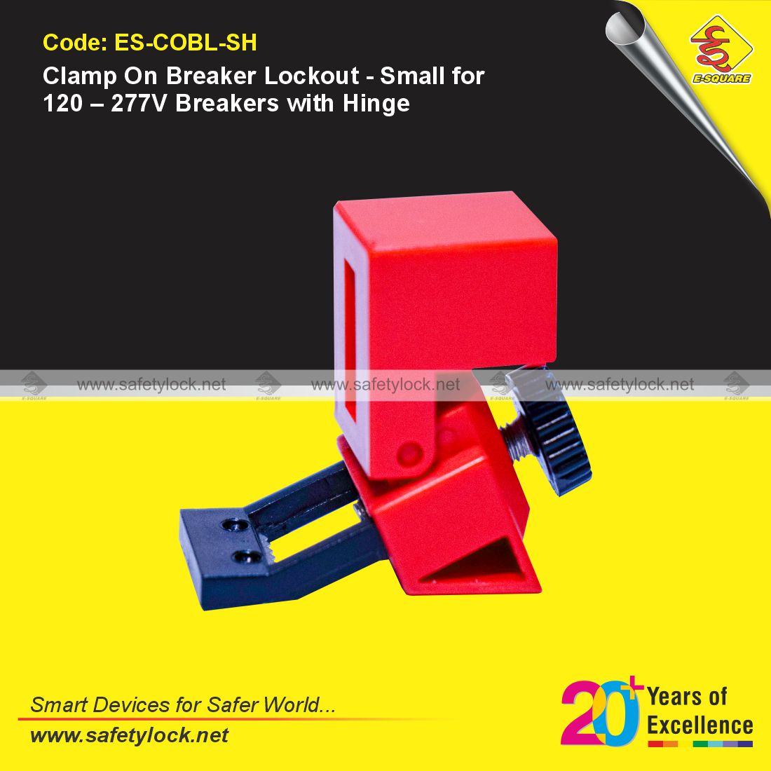 E-Square clamp on breaker lockout small hinged type