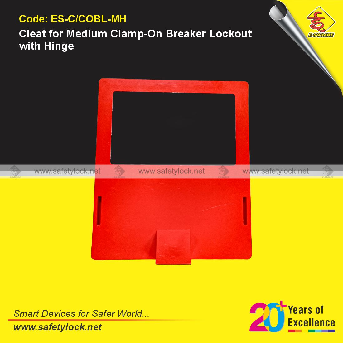 E-Square cleat for medium clamp on breaker lockout