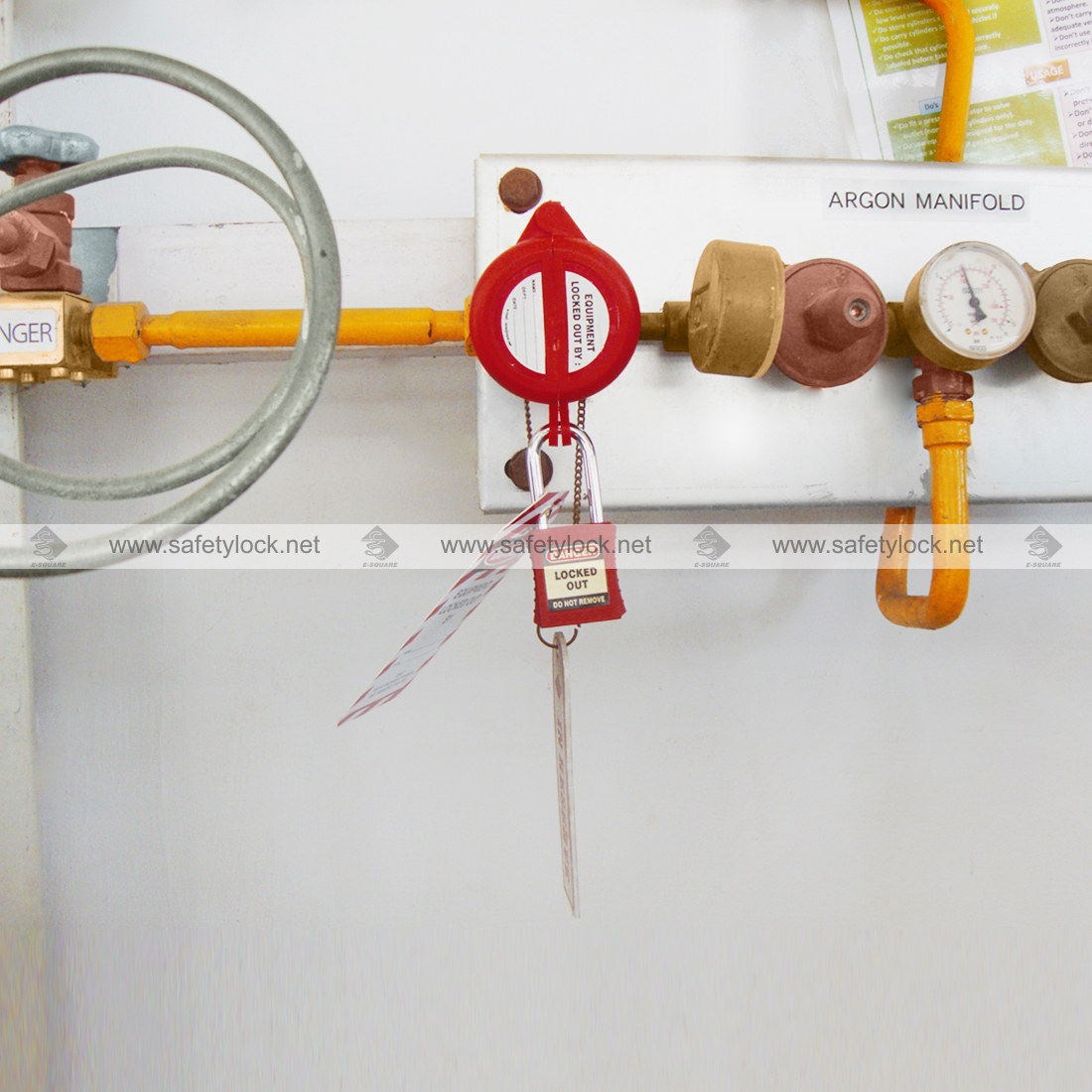 E-Square electrical panel push button lockout