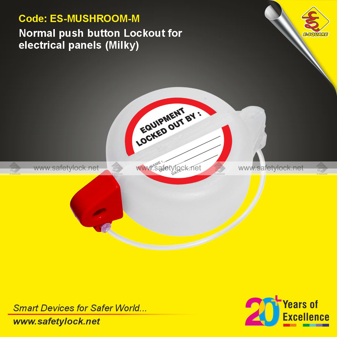 electrical panel push button lockout milky color