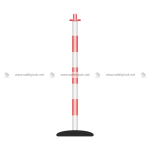5S Barricading System - 1 Pole - Red and White