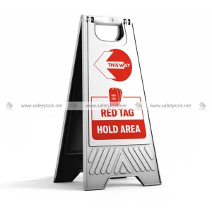 5S Directional Red Tag Hold Area Floor Stand (Left)