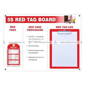 5S Red Tag Board with Document Clip