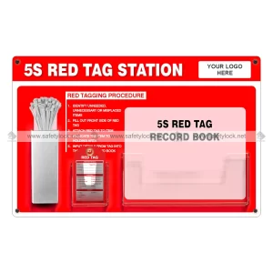 5S Red Tag Station with Cable Tie Holder