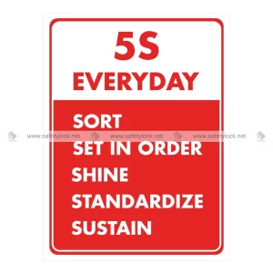 5s Wall Sign - 5s Everyday with 5 Steps