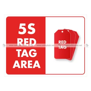 5s Wall Sign - 5s Red Tag Area - Red and White