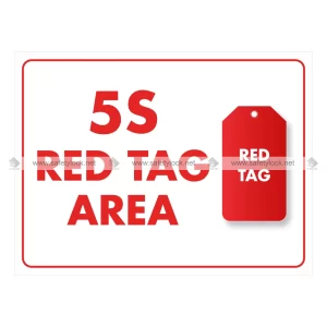 5s Wall Sign - 5s Red Tag Area - White