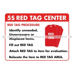 5s Wall Sign - 5s Red Tag Center