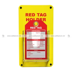 Wall-Mounted 5S Red Tag Station with 1 Pocket