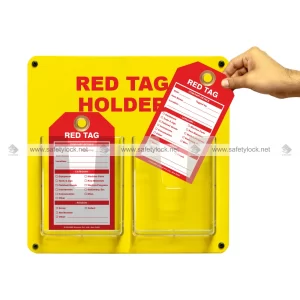 Wall-Mounted 5S Red Tag Station with 2 Pockets