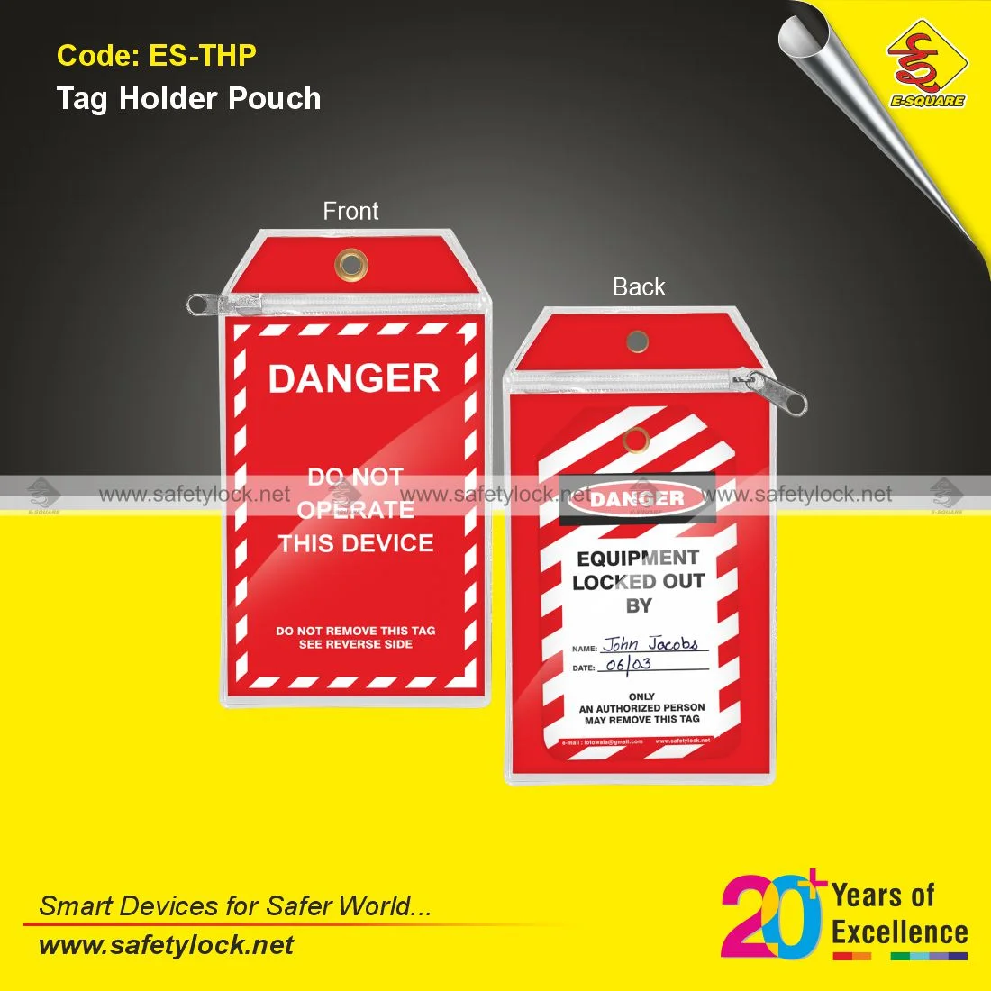 E-Square tag holder pouch
