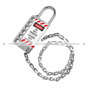 full stainless steel lockout hasp with chain