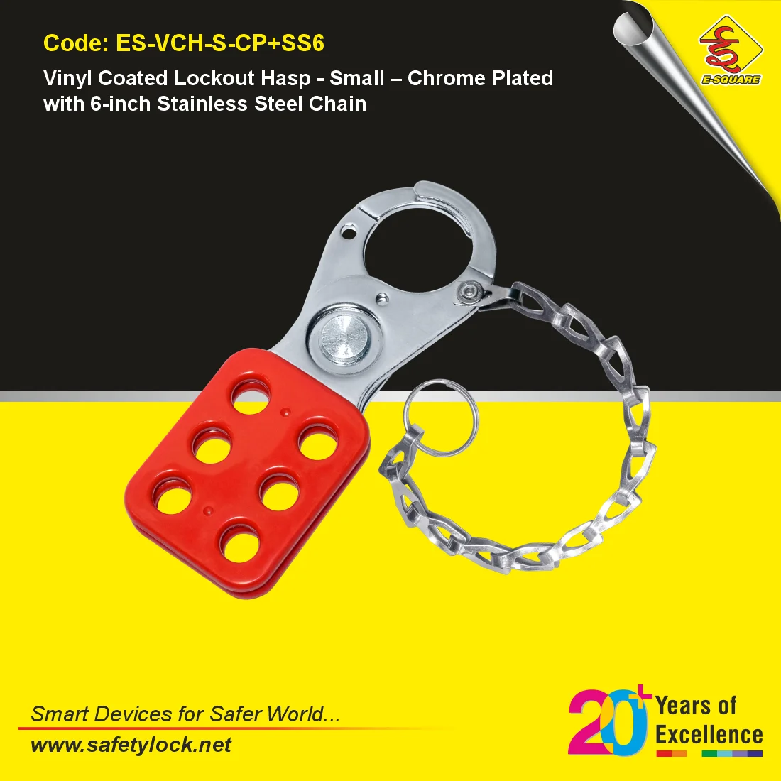 lockout hasp with chrome plated stainless steel chain