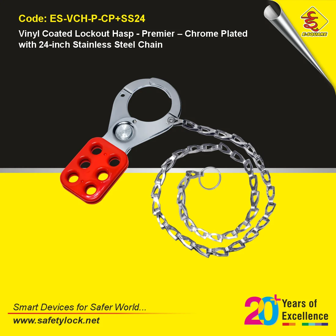 premier lockout tagout hasp with stainless steel chain