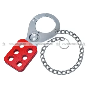 vinyl coated lockout hasp premier with zinc finish chain