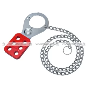 vinyl coated lockout hasp premier with zinc finish metal chain