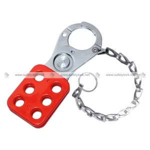 vinyl coated lockout hasp small with chrome plated SS chain