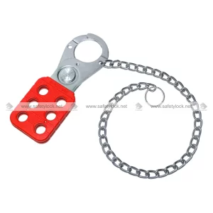 vinyl coated lockout hasp small zinc finish with metal chain